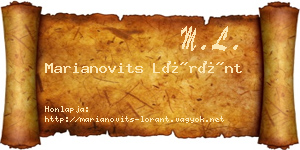 Marianovits Lóránt névjegykártya
