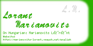 lorant marianovits business card